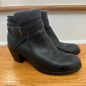 BOC Women's Black Leather Ankle Boots